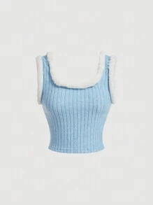 SHEIN MOD 컬러 블록 패치워크 탱크 탑 - 블루 - 보기 1