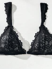 SHEIN 女士蕾丝丁字裤内衣套装内衣 - 黑色 - 查看 5