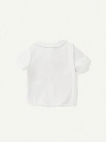 Baby Boy's Gentleman Style Peter Pan Collar Short Sleeve Shirt And Casual Shorts Set