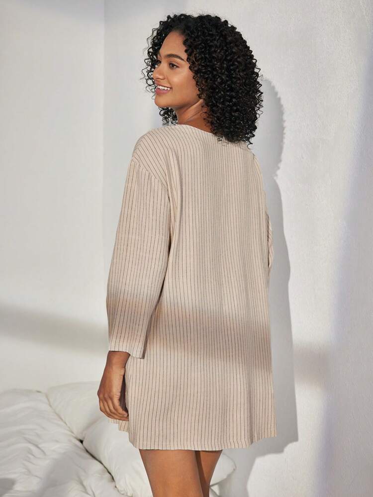 Leisure Striped Leisure Homewear Jumpsuit Dress
