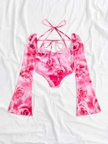 Soleia Women T-Shirts Asimetris Backless Tie Back - MultiWarna - View 2