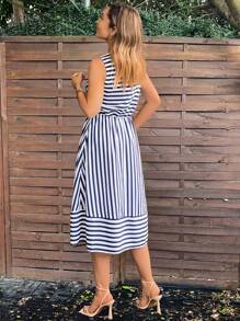 SHEIN LUNE Của phụ nữ Sọc Không tay Mùa hè Đầm - Nhiều màu - Xem 2