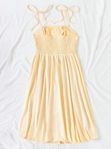 Soleia Mujer De Talla Grande Vestido De Tirantes De Espagueti De Color Sólido - Amarillo - Ver 2