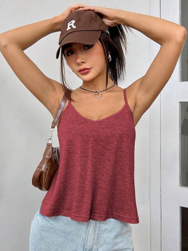 SHEIN EZwear Solid Color Loose Fit Camisole Tank Top