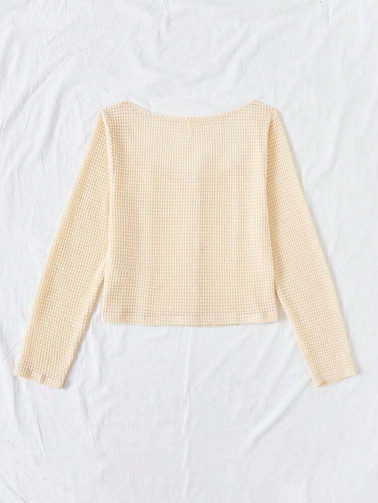 Plus Size Women's Big Round Neck Buttoned T-Shirt
