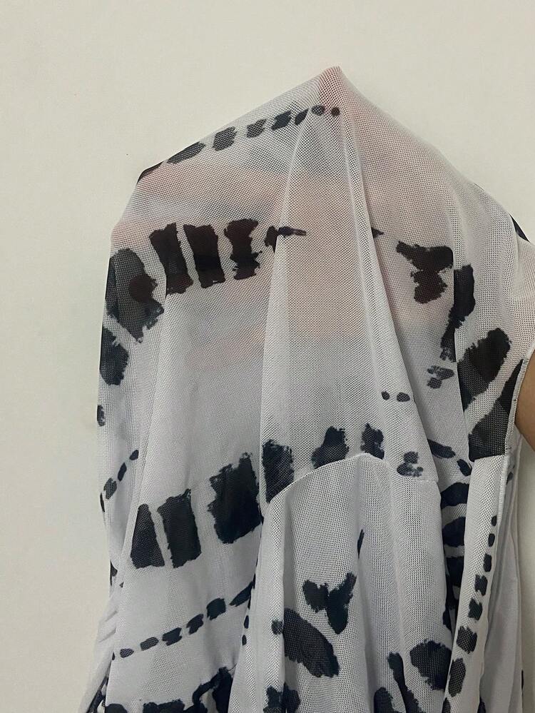 Ladies' Tie-Dye Cinching Waist Cover Up Summer,Beach Women Outfits