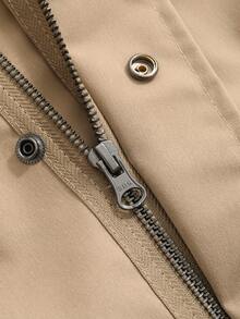 DAZY Men'S Solid Color Loose Fit Casual Jacket - Khaki - View 9