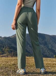 In My Nature Women's Lightweight & Comfortable Pants Suitable For Outdoor Hiking, Urban Commuting, Workout And Casual Occasions - Dark Green - View 2