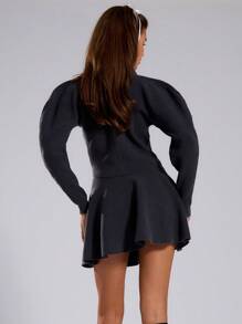 MUSERA Áo khoác cardigan dệt kim gân cổ điển Y2K mùa xuân thường ngày dễ thương phong cách mặt trời thập niên 90 - Xám - Xem 4