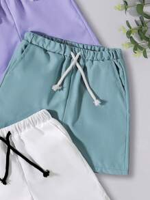 SHEIN 3 Pièces Ensemble De Shorts Décontractés Pour Garçon Jeune, Coupe Ample Et Confortable