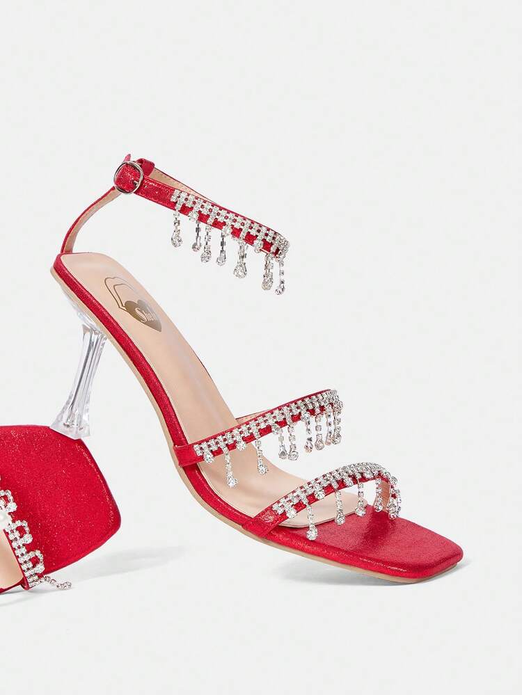 Women's Red Fashion High-Heeled Sandals