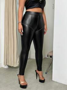 SHEIN ICON Leggings Attillati Con Contrasto Di Colore Per Cuciture Di Filo Per Donna