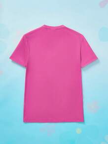 SCOOBY-DOO X SHEIN Tween Girl Cartoon & Letter Graphic Pajama - Multicolor - View 7