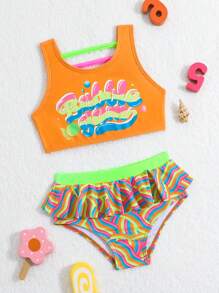 Maillot De Bain Bébé Fille À Imprimé Lettre