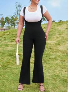 Calvaya Plus Size Solid Color Flare Jumpsuit