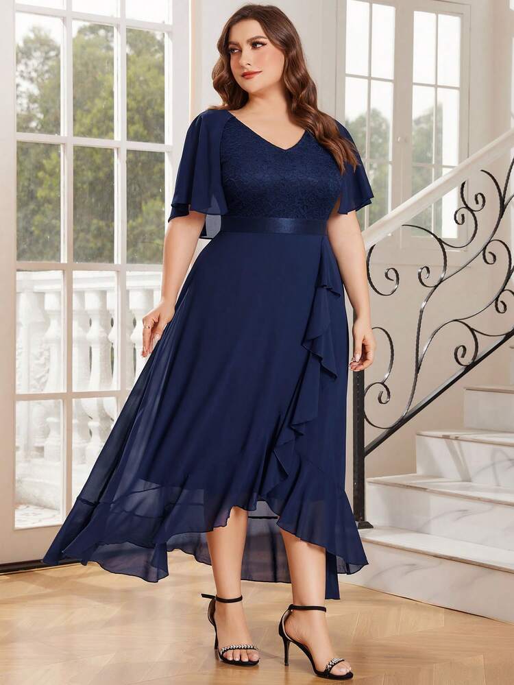 Elegant Blue Dresses For Guests Navy Plus Size Wedding Guest Outfits Uk Plus  Size Elegant Lantern