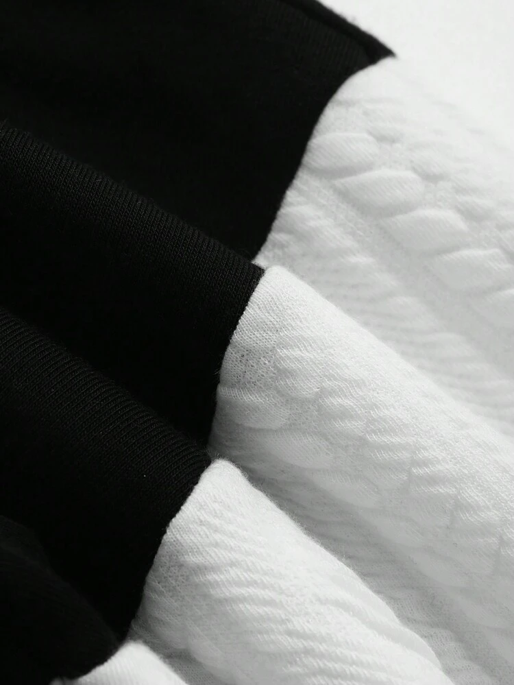 Contrast Sleeve Mock Neck Dress,Fall Clothes Long Sleeve Dress