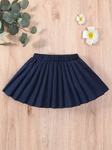 Falda frunfida de color liso para niña bebé - azul real - Ver 1