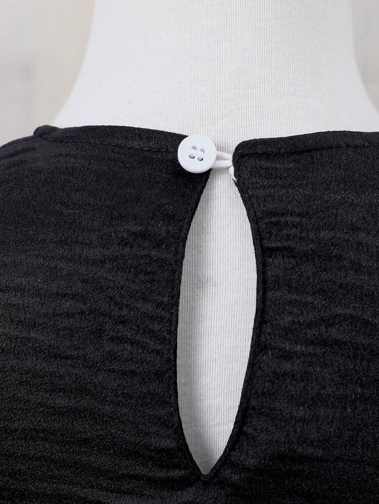 Vestido Negro De Línea A Para Niña Con Decoración De Lazo Blanco, Estilo Princesa, Dulce