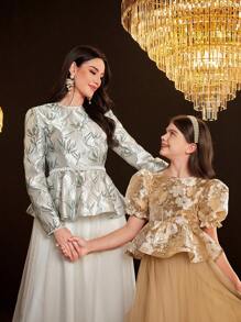 Modelyn Robe élégante de style arabe en maille pour femmes, robe de soirée élégante pour soirée, robes de soirée longues