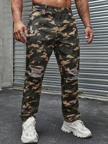 Manfinity LEGND Men's Camouflage Printed Jeans - Multicolor - View 4