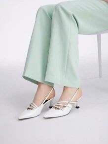 MOTF PREMIUM Szpic Wygodna Prosty, klasyczny Retro Sztylet Damski Wysokie obcasy obuwie Z Klamra Dekoracje