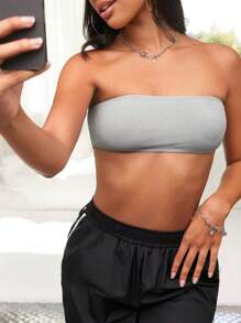 SHEIN EZwear 3 Piezas Crop Top Sin Tirantes Para Mujer Con Alto Nivel De Elasticidad