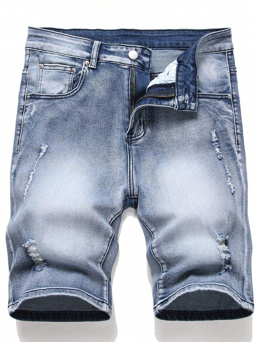 Men's Distressed Denim Shorts