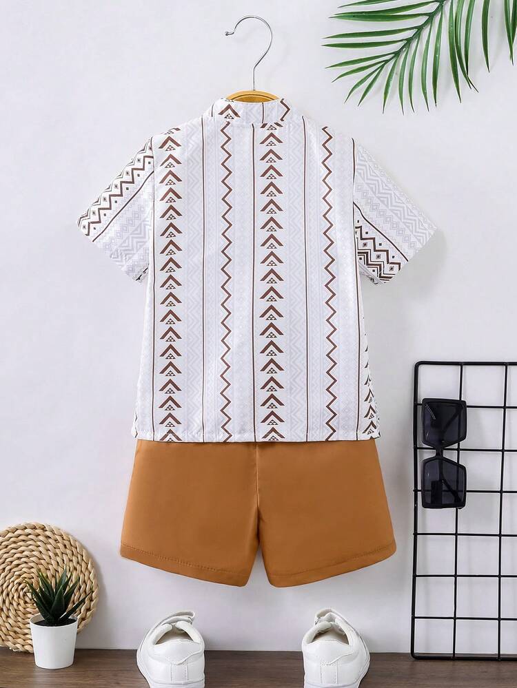 Baby Boy Elegant Vintage Stand Collar Button-Up Chinese Style Suit