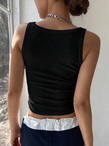 DAZY Solid Color Short U-Neck Camisole Top Tank Tops