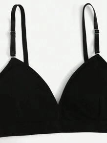 Juego de lencería sólida de sostén y panty en paquete de 3