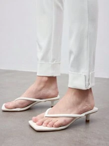 BizChic Women's Slim Fit Rolled Hem Long Pants - White - View 6