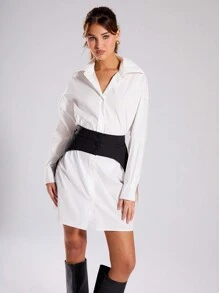 MUSERA Poplin Oversized Shirt Dress Elegant,Summer, Cute - White - View 2