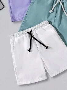 SHEIN 3 Pièces Ensemble De Shorts Décontractés Pour Garçon Jeune, Coupe Ample Et Confortable