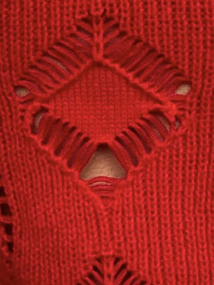 Women's Solid Color Hollow Out Knit Tube Top