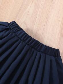 Falda frunfida de color liso para niña bebé - azul real - Ver 4