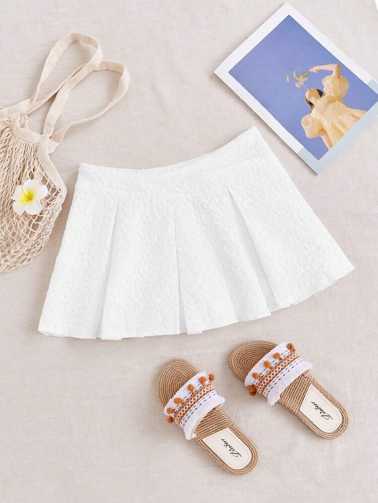Low Waist Pleated Mini Skirt