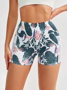 Core Rhythm Flower Print Casual Mesh Yoga Shorts With Phone Pocket Legging ShortsWomen Sweat Short, Gym Short, Biker Short - Multicolor - View 4