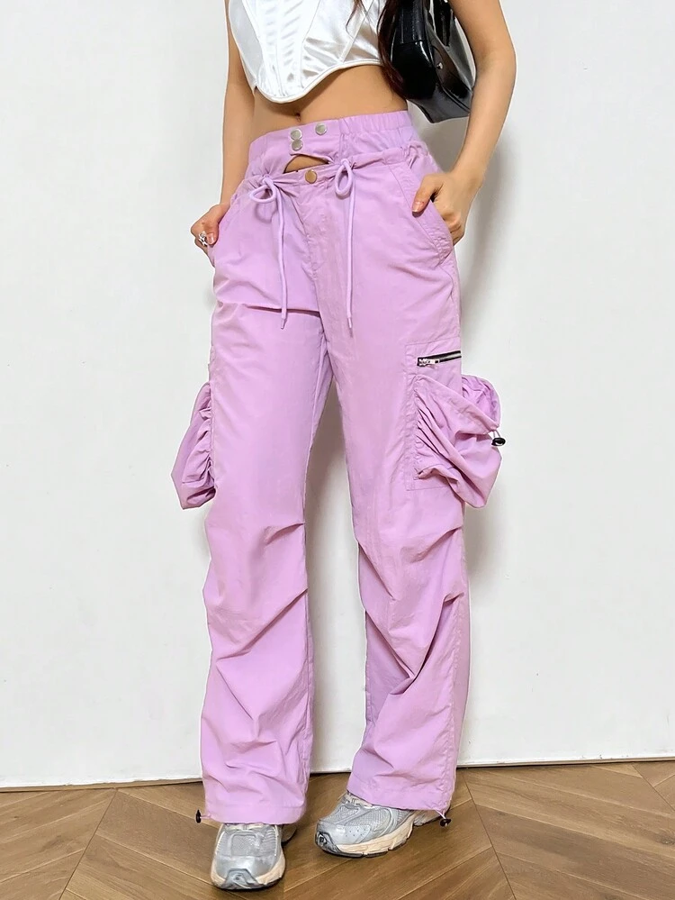 Women's High Waisted Pants With 3d Pockets Fall Cloth For Women