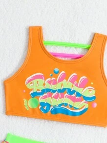 Maillot De Bain Bébé Fille À Imprimé Lettre