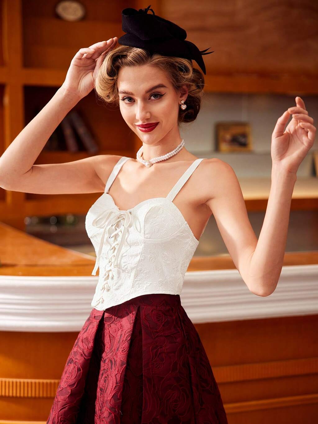 Women's Vintage Style Crop Top With Crossed Strap, Bow Tie Detail And Slim Fit, Sleeveless Cami Top For Summer Vacation, Spring,Crop Top, Vintage Elegant, Music Festival, Spring, Easter Women, Summer, Country Concert, White Top