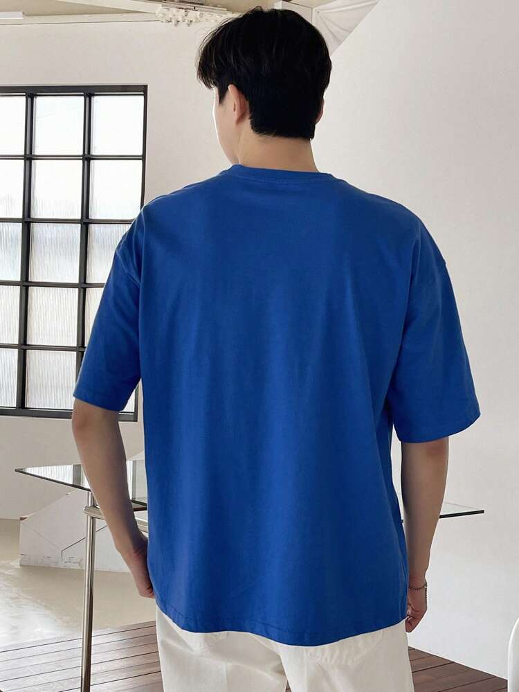 Men Letter Graphic Drop Shoulder Tee
