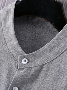 Manfinity Mode Camisa De Manga Larga Simple Y Diaria Para Hombres