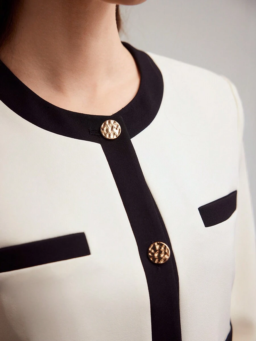 MOTF PREMIUM CONTRAST TRIM PATCH POCKET JACKET - Multicolor - View 2