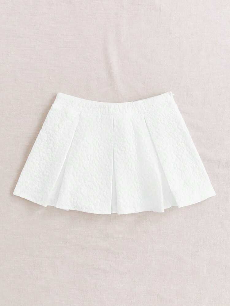 Low Waist Pleated Mini Skirt