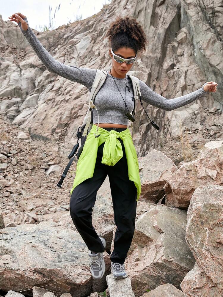 Women's Raglan Sleeves Crop T-Shirt For Outdoor Activities