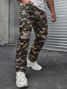 Manfinity LEGND Men's Camouflage Printed Jeans - Multicolor - View 5