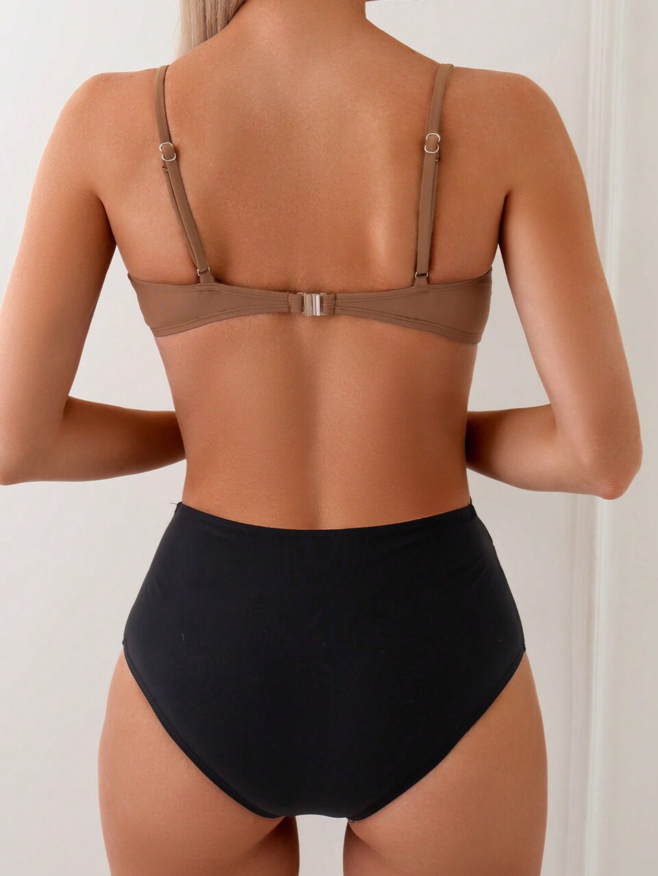 Summer Women's Twist Contrast Color Bikini Set