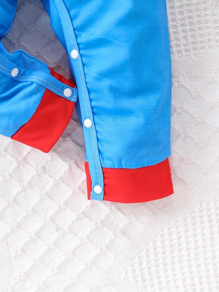 Baby Girl Heart Printed Striped Long Sleeve Jumpsuit With Patchwork For Spring & Autumn