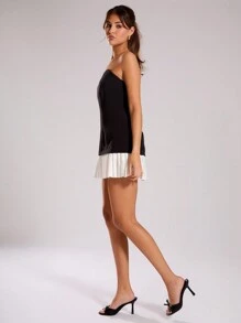 MUSERA 这款复古褶裥连衣裙采用撞色编织下摆设计，优雅可爱，适合假日、度假、夏季早午餐、婚礼宾客、海滩、秋季、夜晚外出、约会、派对等场合，是参加婚礼、派对等场合的理想之选。